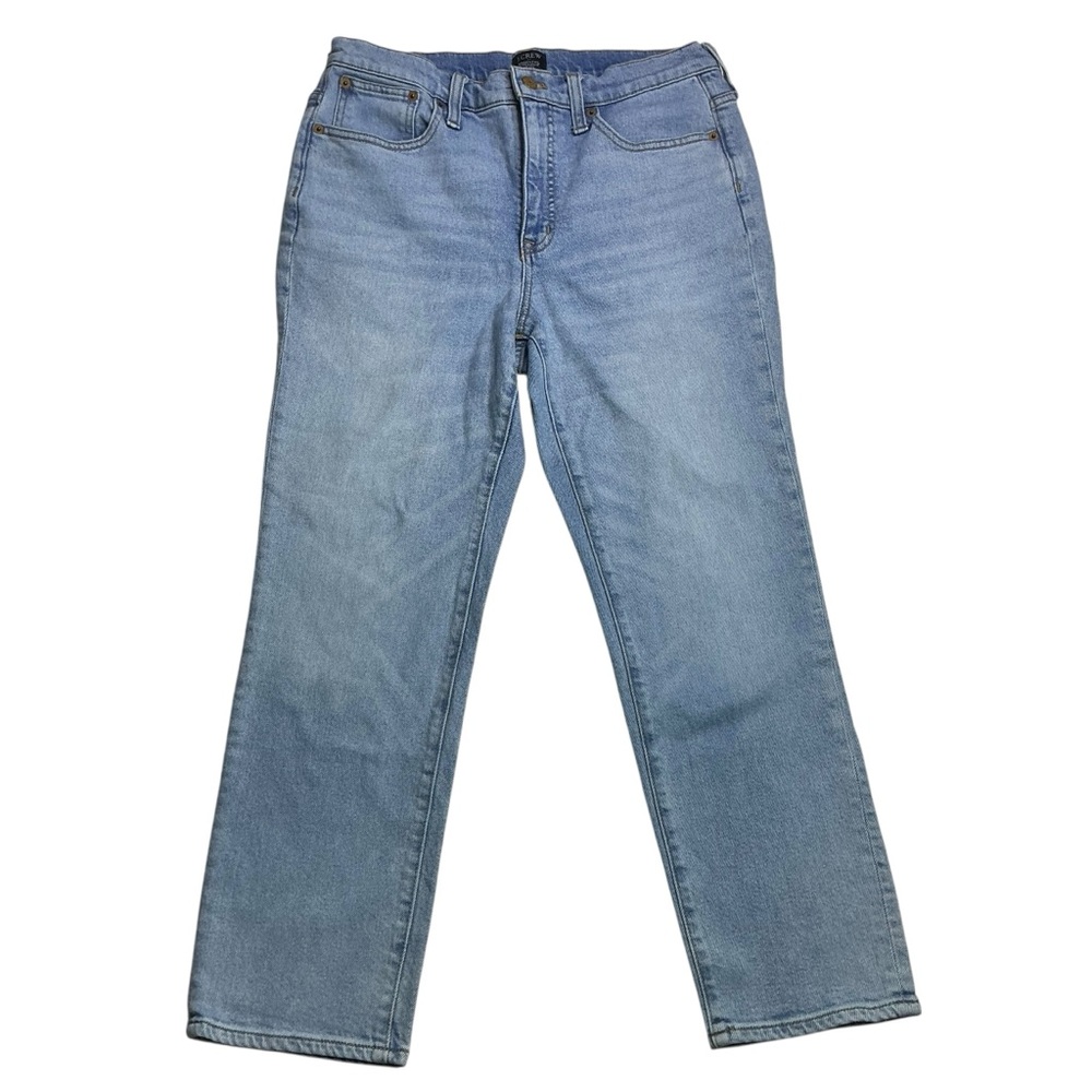 J. Crew Light Wash Denim Blue Straight-Leg High-Rise Women's Jeans Size 30
